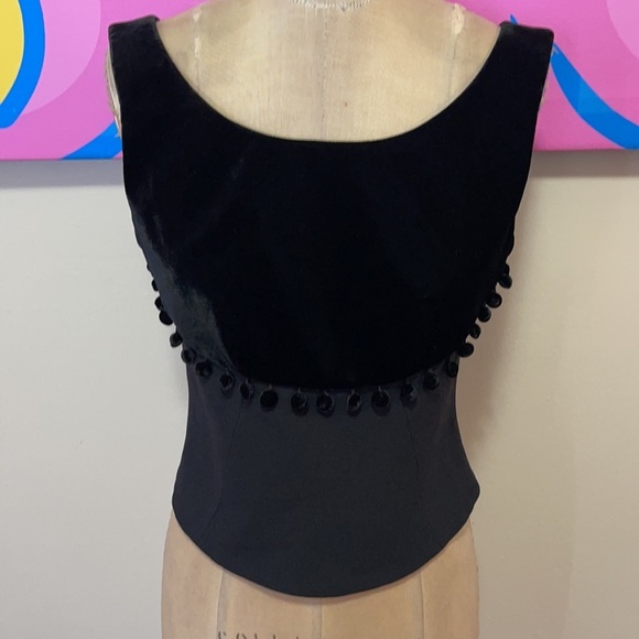Moschino Cheap and Chip Black Velvet Tassel Top - Picture 3 of 15